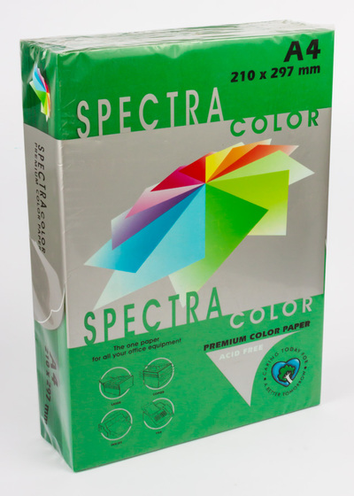 Бумага цветная А4 500 листов 80 г/м2 Spectra темно-зеленый №41А  -Бумагия-