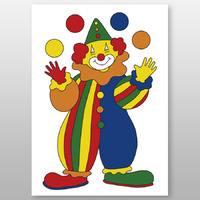 Мега-раскраска "Клоун" 60х84 см, краски в наборе -Бумагия-