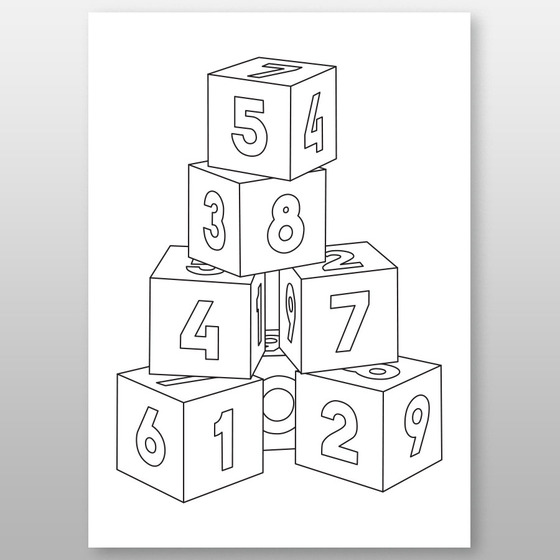 Мега-раскраска "Кубики" 60х84 см, краски в наборе -Бумагия-