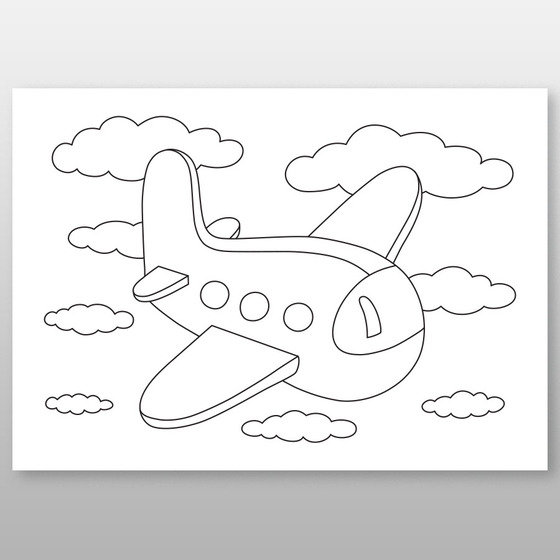 Мега-раскраска "Самолет" 60х84 см, краски в наборе -Бумагия-