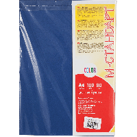 Бумага цветная А4 100 листов 42А темно-синий