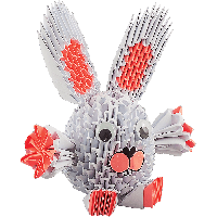 Модульное оригами «Белый зайчик» 441 модулей