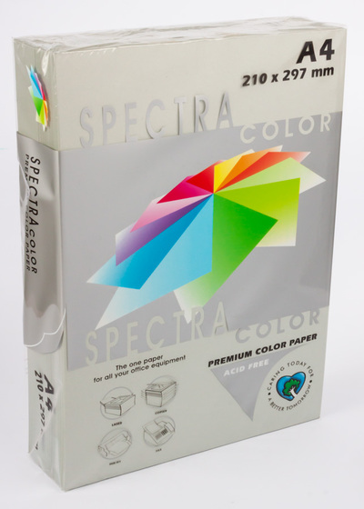 Бумага цветная А4 500 листов 80 г/м2 Spectra/Mondi IQ серый интенсив №272/21 -Бумагия-