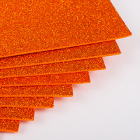 Фоамиран с глиттером 20х30 см 10 листов 2 мм оранжевый (Арт. 7940) -Бумагия-