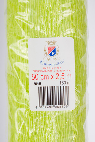 Креп-бумага (гофрированная) Италия №558 салатовый -Бумагия-
