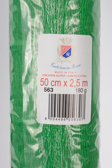 Креп-бумага (гофрированная) Италия №563 зеленый -Бумагия-