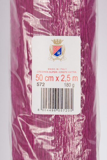 Креп-бумага (гофрированная) Италия №572 фиолетовый цикламен -Бумагия-