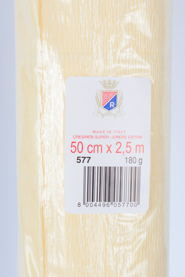 Креп-бумага (гофрированная) Италия №577 нежно-желтый -Бумагия-