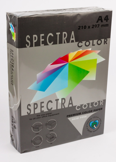Бумага цветная А4 500 листов 80 г/м2 Spectra черный №401 -Бумагия-