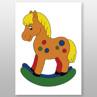 Мега-раскраска "Лошадка" 60х84 см, краски в наборе -Бумагия-