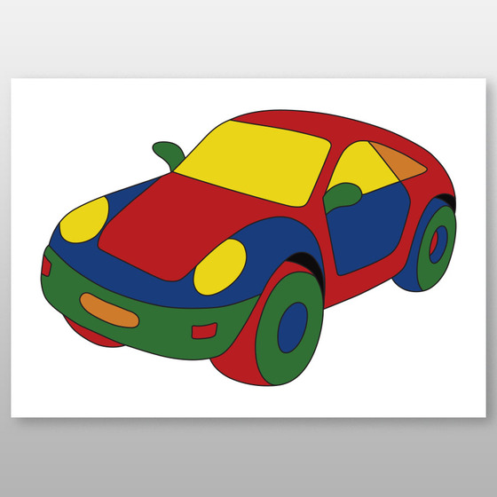 Мега-раскраска "Машина" 60х84 см, краски в наборе -Бумагия-