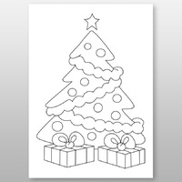 Мега-раскраска "Новогодняя елка" 60х84 см, краски в наборе -Бумагия-