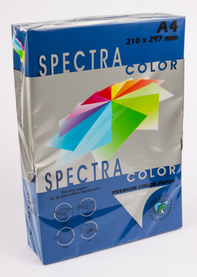 Бумага цветная А4 500 листов 80 г/м2 Spectra темно-синий №42А -Бумагия-