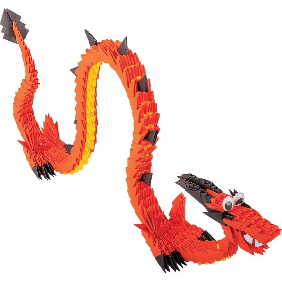 Оригами модульное  «Китайский огненный дракон» 633 модуля -Бумагия-