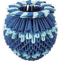 Модульное оригами «Синяя ваза» 465 модулей
