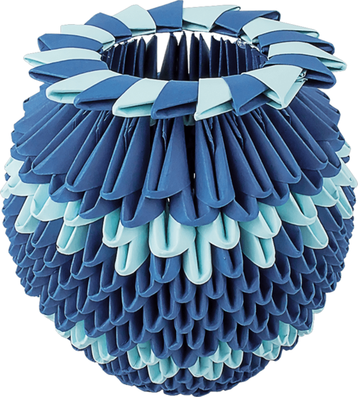 Модульное оригами «Синяя ваза» 465 модулей -Бумагия-