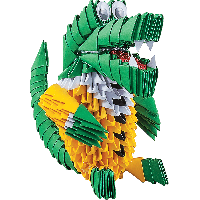 Оригами 3D «Добрый крокодил» 442 модуля