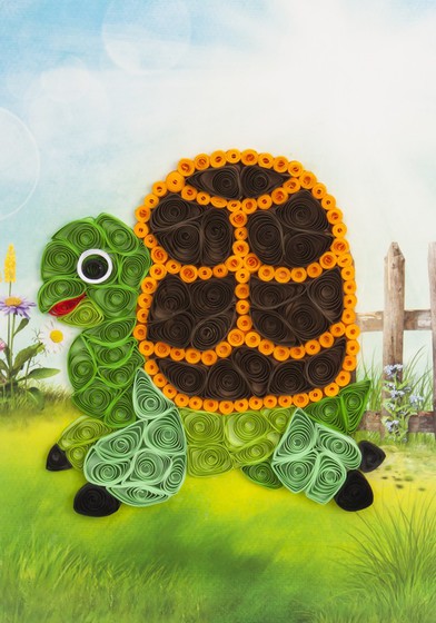 Поделки из квиллинга «Черепаха» для детского сада -Бумагия-