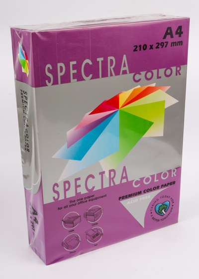 Бумага цветная А4 500 листов 80 г/м2 Spectra темно-фиолетовый №44А -Бумагия-