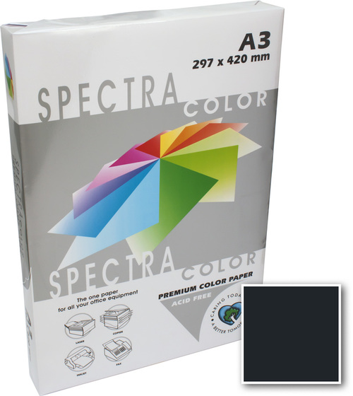 Бумага цветная А3 500 листов 80 г/м2 Spectra color IT401 черный темный -Бумагия-