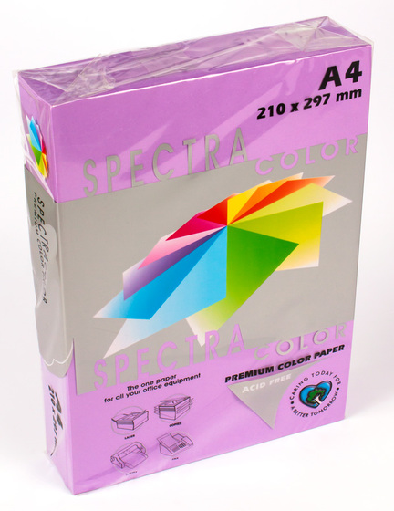 Бумага цветная А4 500 листов 80 г/м2 Spectra, фиолетовый интенсив №274 -Бумагия-